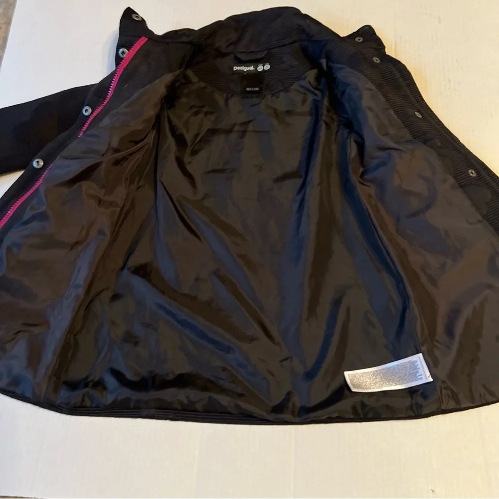 Desigual Girl 3/4 Coat Black Kids - Picture 9 of 11